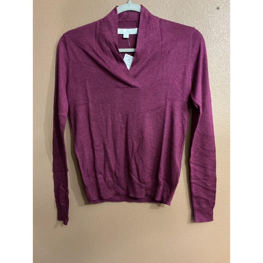 Brooks Brothers V-Neck Pullover Sweater Purple XXS New With Tags